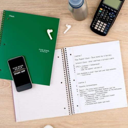 Five Star Spiral Notebook Plus Study App, 1 Subject, College Ruled Paper, 100 Sheets, 8-1/2" x 11", School, Black (72057) (Pack of 12) - Image 7