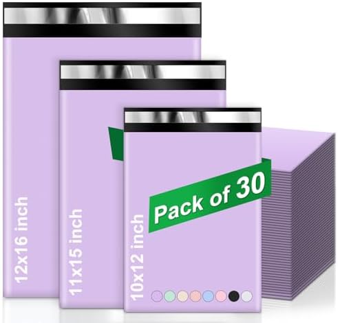 Oududianzi Variety Size Poly Mailers, 30 Pack Shipping Bags, Plastic Packaging Bags, Self-Seal Polymailers, Mailers Poly Bags, Assorted Shipping Envelopes for Small Business (10x12, 11x15, 12.5x16) by Oududianzi