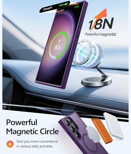 FNTCASE for Samsung Galaxy S23 Ultra Case, Compatible with Magsafe, Purple - Image 3