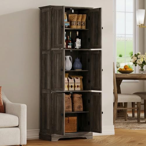 ChooChoo 63.2" Tall Bathroom Storage Cabinet with 6 Doors - Image 7