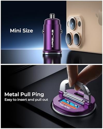 MRGLAS【Upgraded】 125W USB C Car Charger Super Fast Charging for iPhone 18 - Image 4
