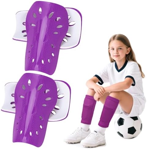 2 Pairs Shin Guards Soccer for Kids,Shin Pads Extra Lightweight Breathable Slide in Shin Guard for Football Training Match Outdoor Activities Protective Slip-in Shin Guards for Boys Girls by Unknown