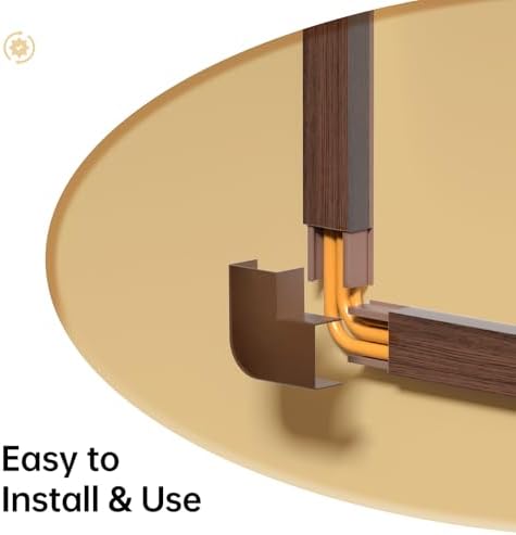 Delamu Cord Hider, 85in Cord Covers for 2-3 Wires on Wall, Self-Adhesive Cable Hider, PVC Wire Hiders Wire Covers for TV Cords on Wall, Easy Mount Cable Cover Raceway Kit, W0.95 H0.55in, Cherrywood - Image 7