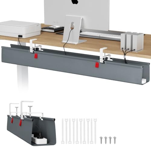Univivi No Drill Under Desk Cable Management Tray, 48 inch Cable Management by Univivi