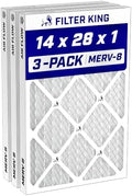 Filter King 14x28x1 Air Filter MERV 8, AC Furnace Filters (3-Pack) by FilterKing