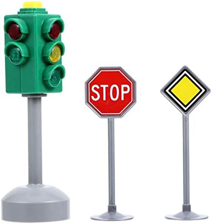 TOYANDONA Traffic Signs Toy Set Multicoloured Road Light Stop Safety Traffic Maker Crosswalk Signal Toy for Kids Birthday Education Gifts by TOYANDONA