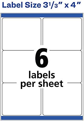 Avery Printable Shipping Labels with Sure Feed, 3-1/3" x 4", White, 150 Blank Mailing Labels (8164) - Image 6