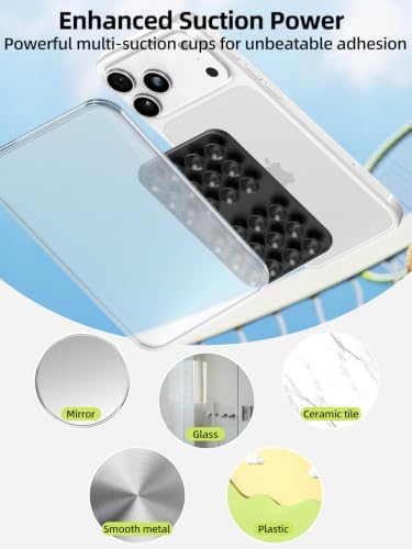 Double Sided Silicone Suction Cup Phone Case Mount for Selfie & Video Black - Image 4