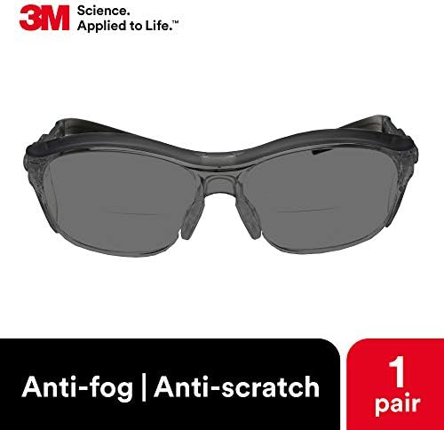 3M Safety Glasses, Nuvo Readers, +2.0, Gray Lens, Gray Frame - Image 3