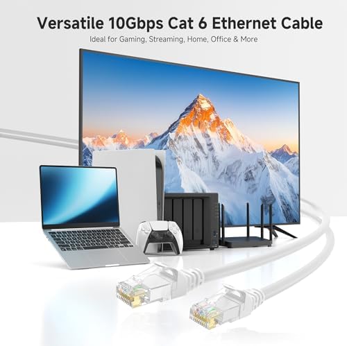 Cable Matters 10Gbps 5-Pack Snagless Cat 6 Ethernet Cable, 3ft, White - Image 2
