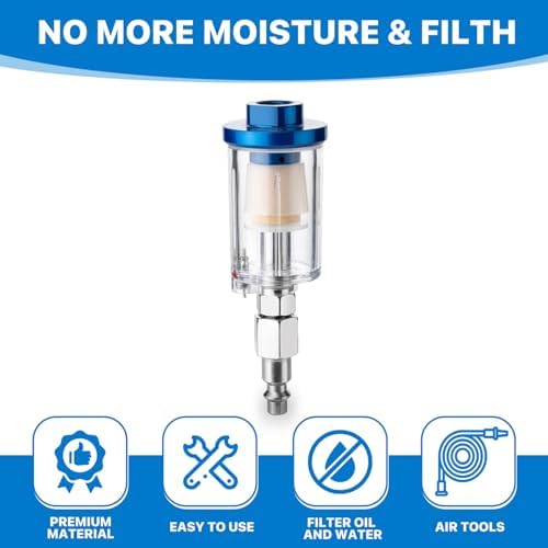 Air Dryer & Water Oil Separator for Compressor, 1/4'' NPT Inline Moisture Filter for Spray Paint Guns, Pneumatic Tools & Air Line (2 Pack) - Image 5