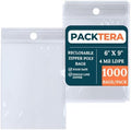 6" X 9" Reclosable Zipper Plastic Poly Bags With Hang Hole 4 Mil LDPE (Pack of 1000) Clear Sealable With Resealable Lock Zip Storage Bags for Food Jewelry Crafts Packaging by Unknown