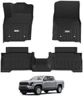 3W Floor Mats for Toyota Tacoma Hybrid 2024-2026, TPE All Weather Black by 3W