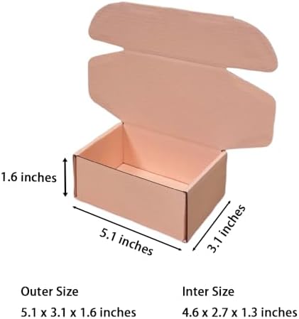 50 Pack 5.1x3.1x1.6 in Powder Pink Shipping Boxes - Image 2
