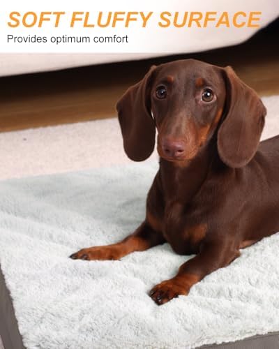 KSIIA Orthopedic Dog Bed for Small Dogs with Waterproof Lining, Grey, 17x12 - Image 3