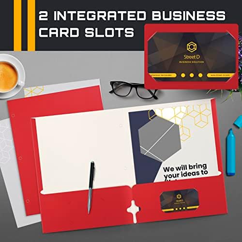 Better Office Products Two Pocket Portfolio Folders, 50-Pack, RED, Letter Size Paper Folders, 50 Pieces, Red - Image 4