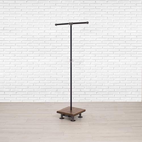 Industrial Pipe and Wood Clothes Rack 2-Way, Garment Rack, Clothing Rack, Closet Organizer, Clothing Storage and Display, Wood Shelving - Image 3