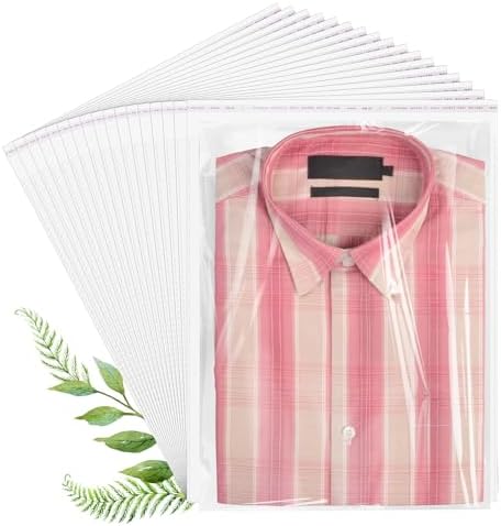 70 Pack 10x14" Clear Cellophane Bags for Shirts, Gift Wrapping, Artwork by COIDEA