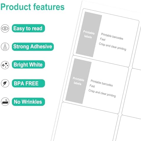 L LIKED 3-1/3"x4 Printable Matte Sticker Labels 600 Labels 100 Sheets - Image 3