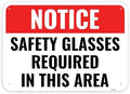 1PC Safety Glasses Required PPE Safety Sign, 14 x 10 Inches - Aluminum - Construction Area Signs For Workplace Site - Personal Protective Equipment by Venicor