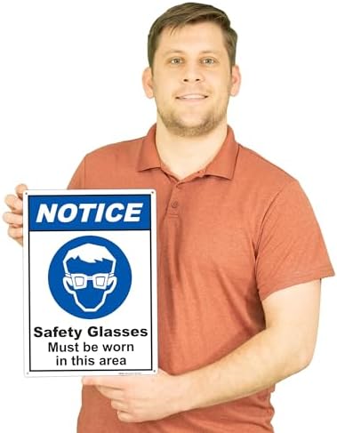 BRIMAR 10x14" Safety Glasses Must Be Worn Sign, .055" Polyethylene Plastic - Image 3