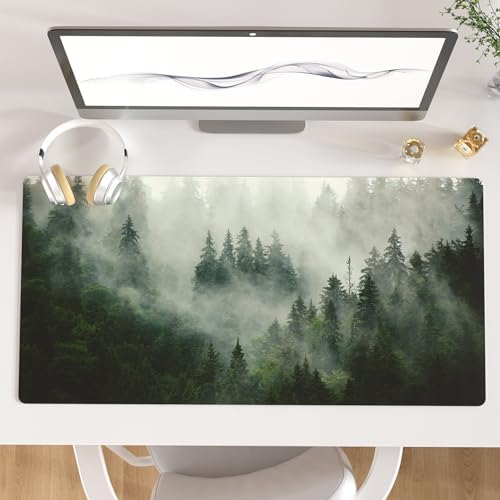 QIYI PU Leather Large Mouse Pad, Waterproof Desk Mat, 31.5" x 15.7", Forest by QIYI