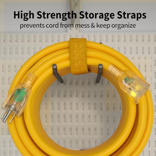 POWGRN 10 Ft 10AWG Outdoor Extension Cord, Yellow - Image 5
