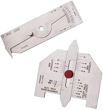 Weld Gauge Set 0-1/4'' Porosity Undercuts Checking Gauge with 0-3/4'' Convexity Concavity Welding Gauge Stainless Steel Imperial Measurement for Welding Inspection - Image 2