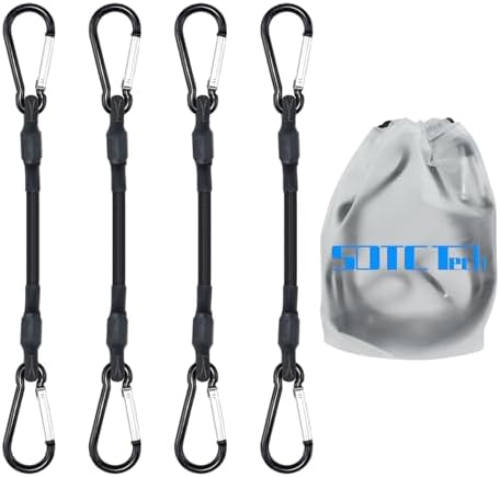 SDTC Tech 8IN Mini Short Bungee Cords with Carabiner Hooks by SDTCTech