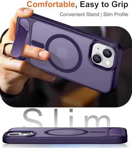 Temdan Magnetic Compatible with iPhone 15 Case, [Built-in Invisible Kickstand][Compatible with MagSafe] [Military Grade Shockproof] Slim Translucent Matte Phone Case for iPhone 15 6.1" - Image 6