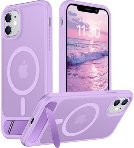 Temdan Magnetic Compatible with iPhone 11 Phone Case, [Built-in Invisible Kickstand][Compatible with MagSafe] [Military Grade Shockproof] Slim Translucent Matte Phone Case for iPhone 11 6.1" by Temdan