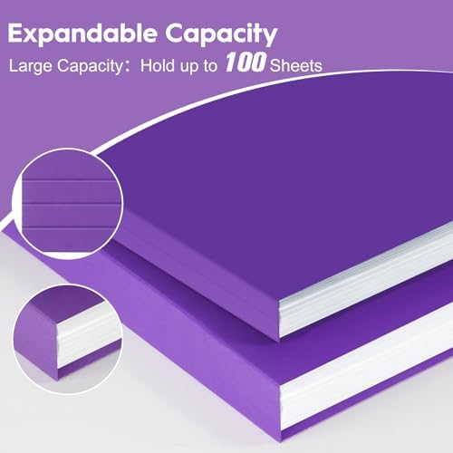 100-Pack Color File Folders, 1/3 Cut Tab, Letter Size Manilla Folder for School/Office/Classroom, Purple - Image 4