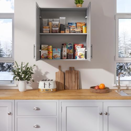 FIMELLO 30" Laundry Room Cabinets Wall Mounted, Wall Cabinets for Laundry Room, Kitchen Wall Cabinet with Adjustable Shelf, Shaker Wall Cabinet for Bathroom, Ashen Gray - Image 5
