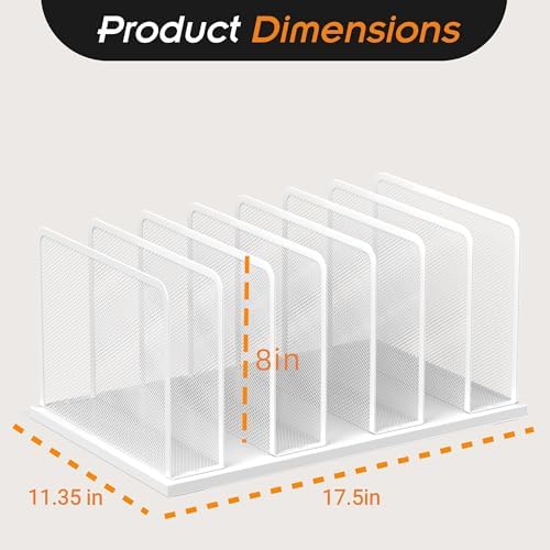 Kuntine.B 7-SectionUpright Desk File Organizer White 2 Pack - Image 2