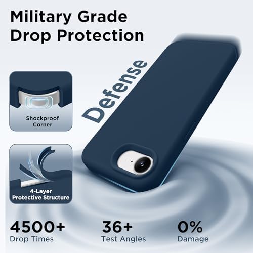 GolbinBox Magnetic for iPhone 17e/16e Case, Silicone Cover, Dark Blue - Image 5