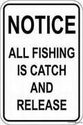 Indication Warning Sign Notice All Fishing is Catch and Release Wall Art Outdoor Indoor 12x8 Inches New Aluminum Metal tin Sign by Eletina