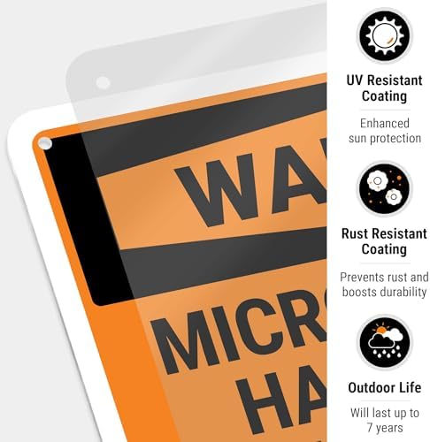 OSHA Warning Microwave Hazard in This Area with Graphic Sign, - Image 7