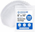 8” X 10” (200 Count) Quart Clear Reclosable Zip Plastic Poly Bags by SpartanIndustrial
