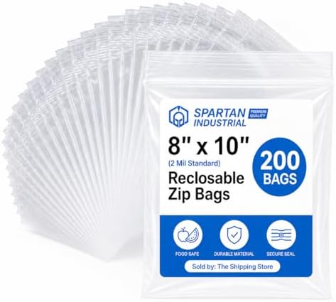 8” X 10” (200 Count) Quart Clear Reclosable Zip Plastic Poly Bags by SpartanIndustrial