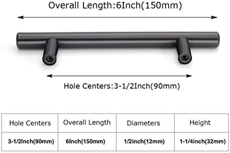 homdiy 3.5" Cabinet Handles Black Drawer Pulls - HD201BK Modern Cabinet Pulls Cabinet Hardware for Kitchen Cabinets, 10 Pack Stainless Steel Cupboard Handles - Image 2