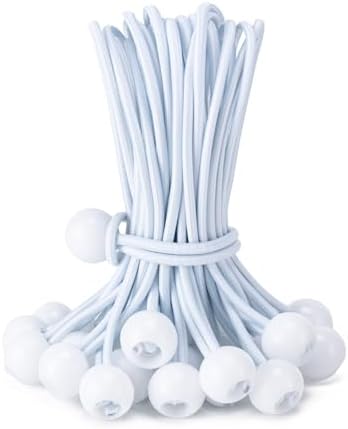 30 Pack Ball Bungee Cord, Heavy Duty Bungie Cord Balls (9",White) by Unknown