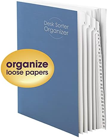Smead Desk File/Sorter, Daily (1-31), 31 Dividers, Letter Size, Blue (89294) (Pack of 5) - Image 2