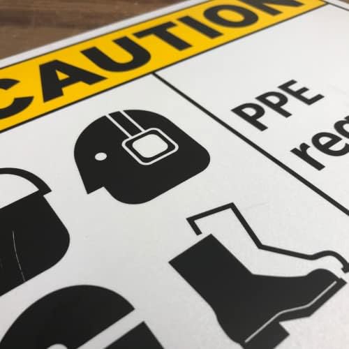 TRADESAFE Caution PPE Required Sign, Aluminum PPE Safety Signs - Image 4