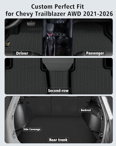 Floor Mats & Cargo Mat & Backrest Mat for Chevy Trailblazer AWD 2021-2026 - Image 2