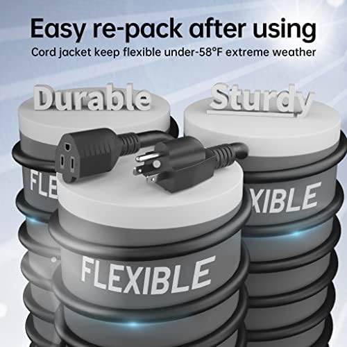 PlugSaf 16 Gauge 50 FT Black Outdoor Extension Cord Waterproof - Image 2