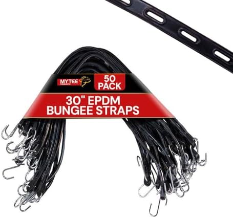 Mytee Products (100 Pcs) 30" EPDM Adjustable Tarp Bungee Straps w/S Hook -Water & UV Resistant - Tarp Straps Ideal for Secruing Tarps, Cargo, Motorcycle - Image 6