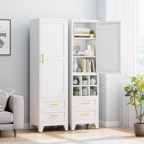 20 inch Wide Storage Cabinet with Doors and Shelves, Tall Narrow Pantry - Image 6