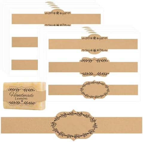 Brown Blank Kraft Soap Labels 120pcs (Decorated) by SMARSTICKER