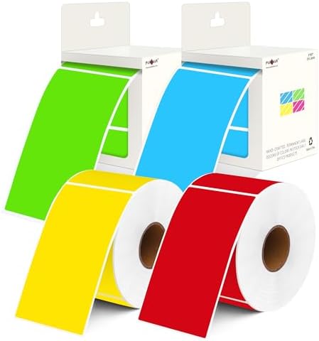 5 x 3 inch Colored Inventory Sticker, 1000P 4 Colors Rectangle Moving Label by PARLAIM