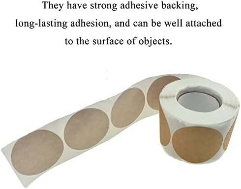 HAHIYO 2Inch 500Pcs Natural Brown Kraft Sticker Round Label Sticker Roll Round Blank Label Sticker to Write On Permanent Adhesive Dot Sticker for Jar and Canning Label Price Tag Store Organizing - Image 4